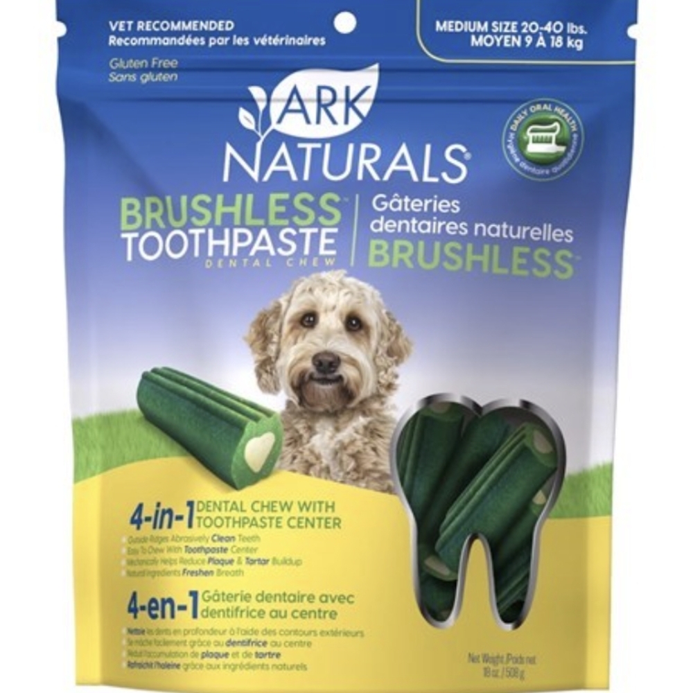 Ark Naturals Brushless Toothpaste Dental chews medium dog
